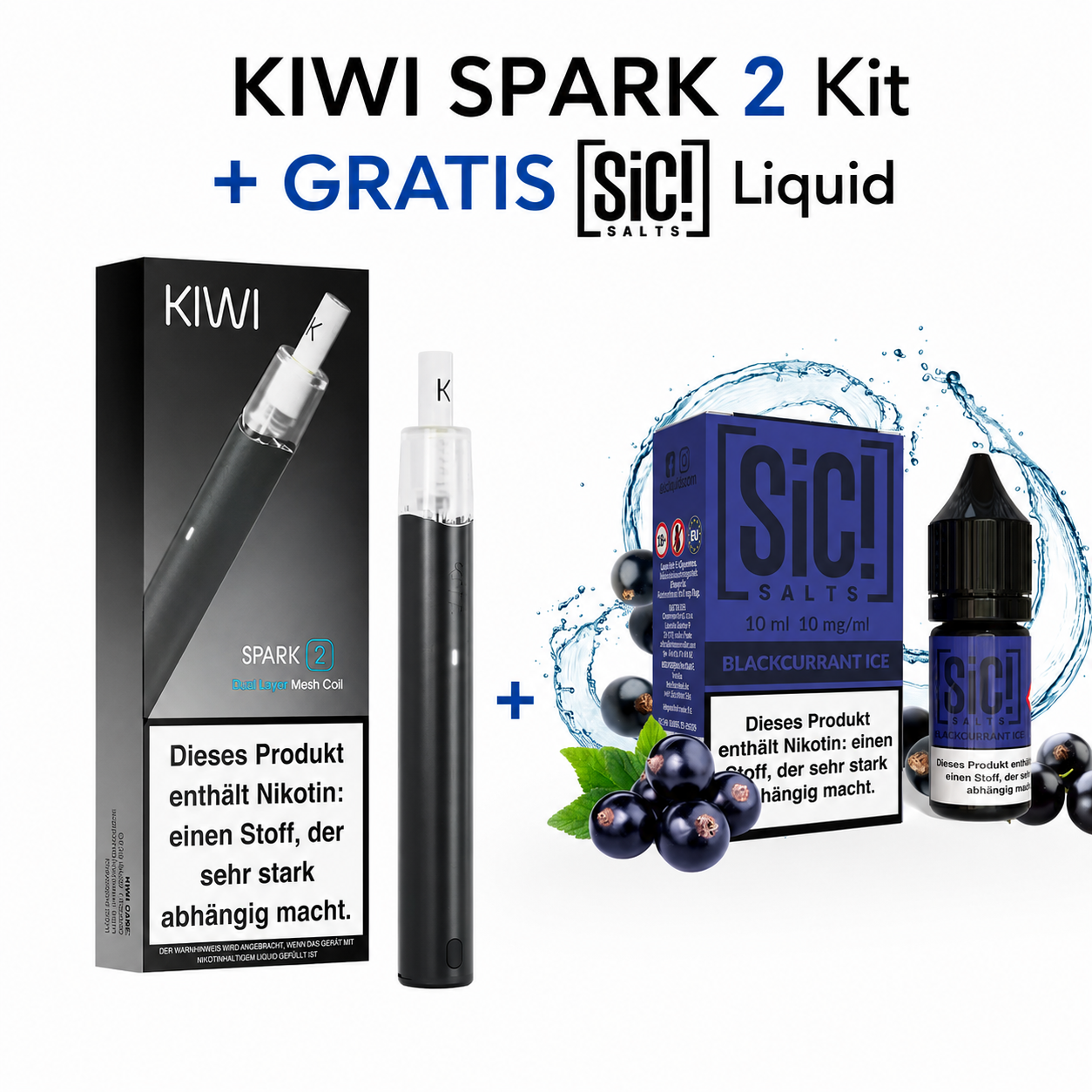 KIWI Spark 2 AKTION - GRATIS SIC! SALTS 20mg