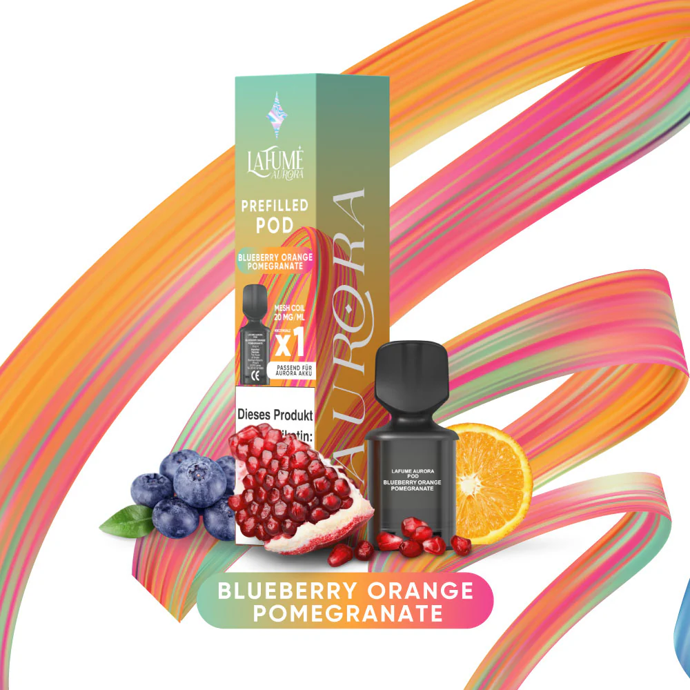 La Fume Aurora Pod - Blueberry Orange Promegrante La Fume Aurora Pod - Blueberry Orange Promegrante