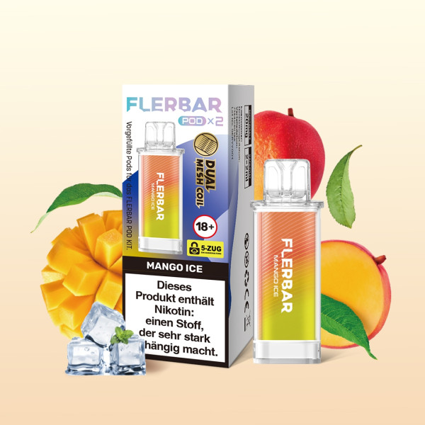 Flerbar POD (2stk) - Mango Ice Flerbar POD (2stk) - Mango Ice