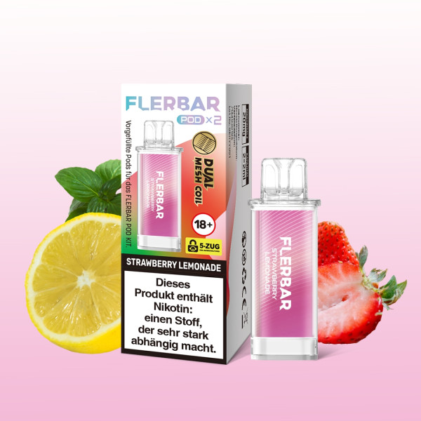 Flerbar POD (2stk) - Strawberry Lemonade Flerbar POD (2stk) - Strawberry Lemonade