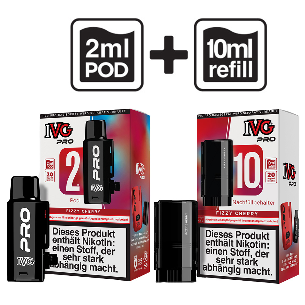 IVG Pro 12000 Pod 2ml + 10ml - Fizzy Cherry IVG Pro 12000 Pod 2ml + 10ml - Fizzy Cherry