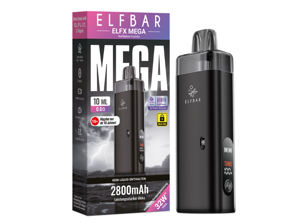 Elfbar Elfx Mega - Schwarz